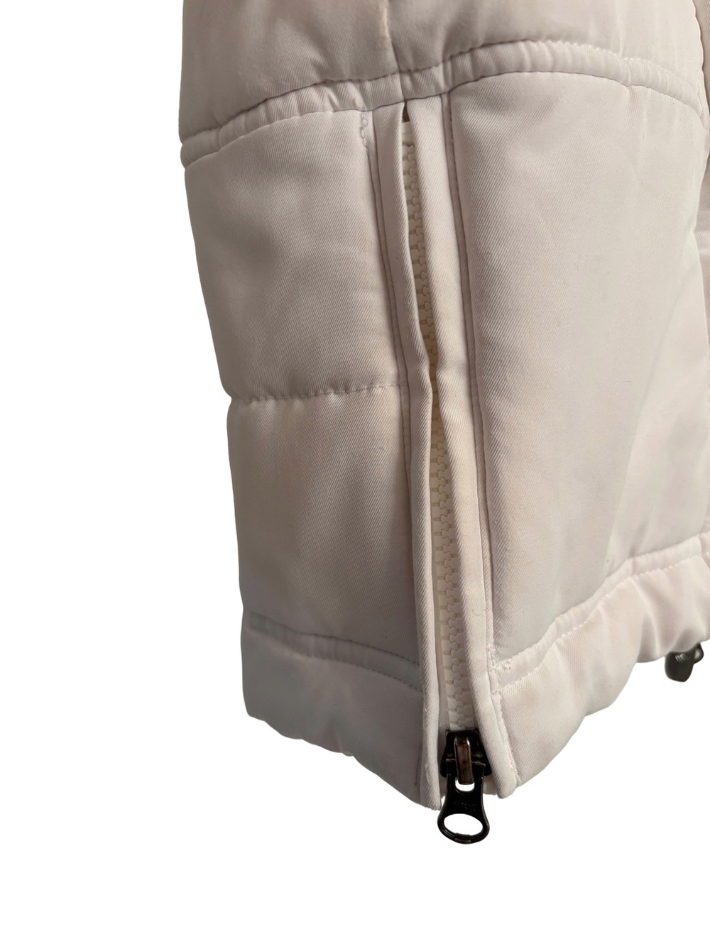 Lolë White Cream Quilted Hooded Mid-Length Puffer Jacket Coat - Picture 5 of 9
